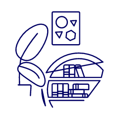 Round Bookshelf Illustration from UX Line Set