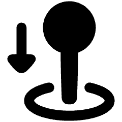 Arcade Stick Move Down Icon from Plump Solid Set
