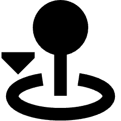 Arcade Stick Move Down Icon from Sharp Solid Set