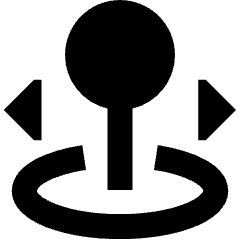 Arcade Stick Move Horizontal Icon from Sharp Solid Set