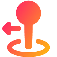 Arcade Stick Move Left Icon from Plump Gradient Set