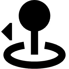 Arcade Stick Move Left Icon from Sharp Solid Set