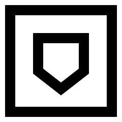 Dice Shield Icon from Sharp Line Set