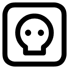 Dice Skull Icon from Core Line Set