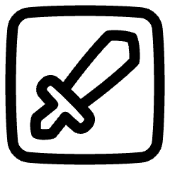 Dice Sword Icon from Plump Line Set