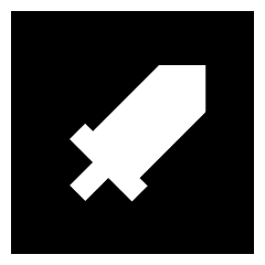 Dice Sword Icon from Sharp Solid Set