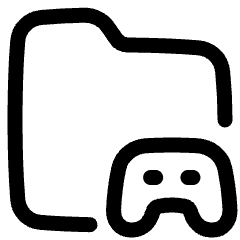 Game Folder Icon from Plump Line Set