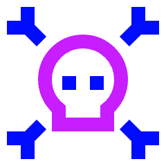 Skull Crossbones Icon from Sharp Neon Set
