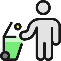Garbage Bin Throw 1 Icon from Ultimate Colors Set