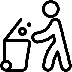 Garbage Bin Throw Icon from Ultimate Light Set