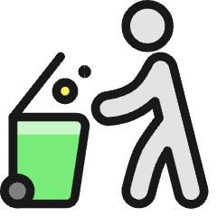 Garbage Bin Throw Icon from Ultimate Colors Set