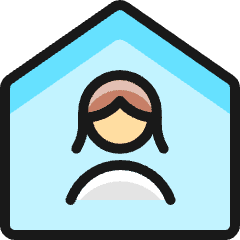 Single Woman Home Icon from Ultimate Colors Set
