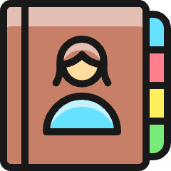 Single Woman Phone Book Icon from Ultimate Colors Set