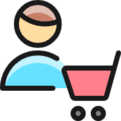 Single Man Actions Cart_1 Icon from Ultimate Colors Set