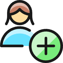 Single Woman Actions Add_1 Icon from Ultimate Colors Set