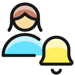 Single Woman Actions Alarm_1 Icon from Ultimate Colors Set