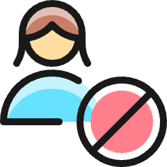 Single Woman Actions Block_1 Icon from Ultimate Colors Set