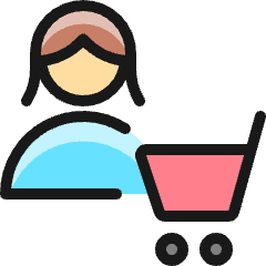 Single Woman Actions Cart_1 Icon from Ultimate Colors Set