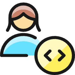 Single Woman Actions Coding_1 Icon from Ultimate Colors Set