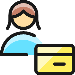 Single Woman Actions Credit Card_1 Icon from Ultimate Colors Set