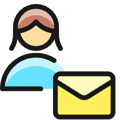 Single Woman Actions Email Icon from Ultimate Colors Set