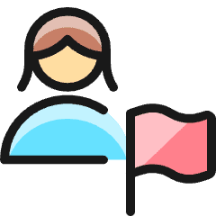 Single Woman Actions Flag_1 Icon from Ultimate Colors Set