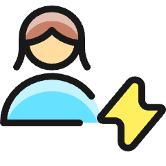 Single Woman Actions Flash_1 Icon from Ultimate Colors Set