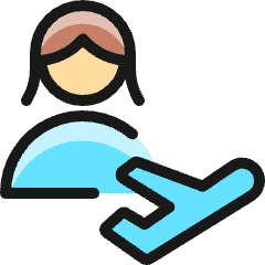 Single Woman Actions Flight_1 Icon from Ultimate Colors Set