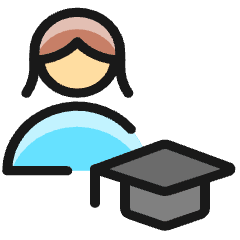 Single Woman Actions Graduate_1 Icon from Ultimate Colors Set