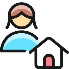 Single Woman Actions Home_1 Icon from Ultimate Colors Set