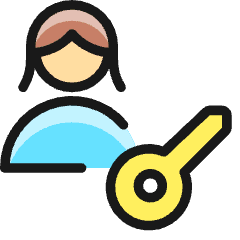 Single Woman Actions Key_1 Icon from Ultimate Colors Set