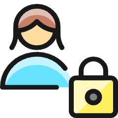 Single Woman Actions Lock_1 Icon from Ultimate Colors Set