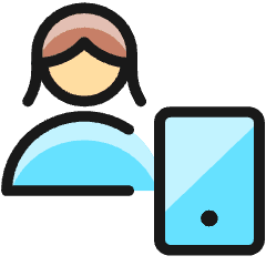 Single Woman Actions Mobilephone_1 Icon from Ultimate Colors Set