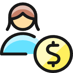 Single Woman Actions Money_1 Icon from Ultimate Colors Set