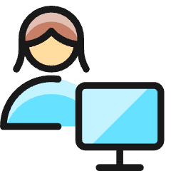 Single Woman Actions Monitor_1 Icon from Ultimate Colors Set