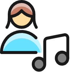Single Woman Actions Music_1 Icon from Ultimate Colors Set