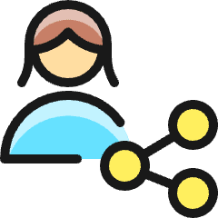 Single Woman Actions Share 2_1 Icon from Ultimate Colors Set