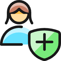 Single Woman Actions Shield_1 Icon from Ultimate Colors Set