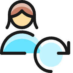 Single Woman Actions Sync_1 Icon from Ultimate Colors Set