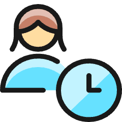 Single Woman Actions Time_1 Icon from Ultimate Colors Set