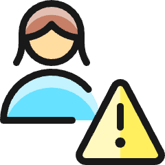Single Woman Actions Warning_1 Icon from Ultimate Colors Set