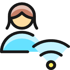 Single Woman Actions Wifi_1 Icon from Ultimate Colors Set