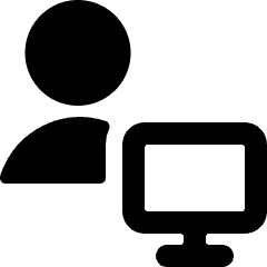 Single Neutral Actions Monitor Icon from Ultimate Bold Set