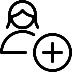 Single Woman Actions Add Icon from Ultimate Light Set