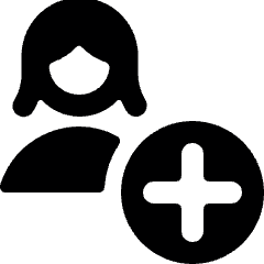 Single Woman Actions Add Icon from Ultimate Bold Set