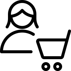 Single Woman Actions Cart Icon from Ultimate Light Set