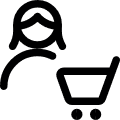 Single Woman Actions Cart Icon from Ultimate Regular Set