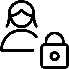 Single Woman Actions Lock Icon from Ultimate Light Set
