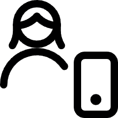 Single Woman Actions Mobilephone Icon from Ultimate Regular Set