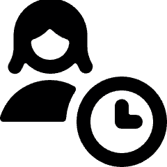 Single Woman Actions Time Icon from Ultimate Bold Set